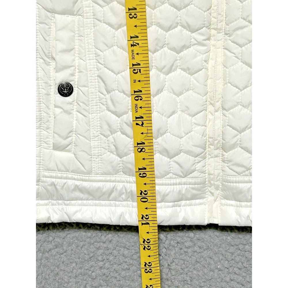 Womens Harley Davidson S‎ Cream Honeycomb Quilted Puffer Vest Embroidered - Picture 5 of 12